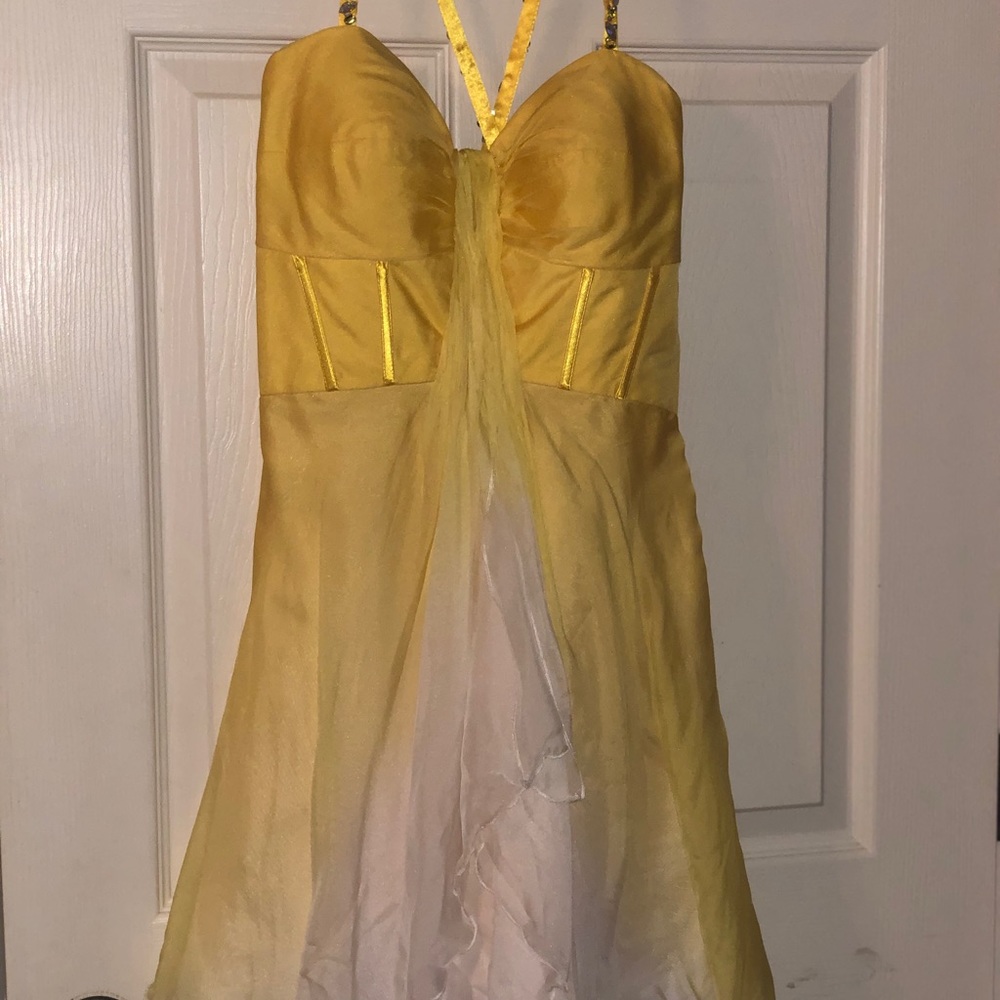 COPY - La femme Yellow ombre cocktail dress